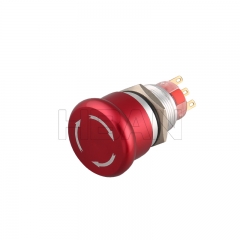 Interruptor de botão de emergência de 16mm vermelho seta branca ip65 SPDT para equipamentos de elevador
