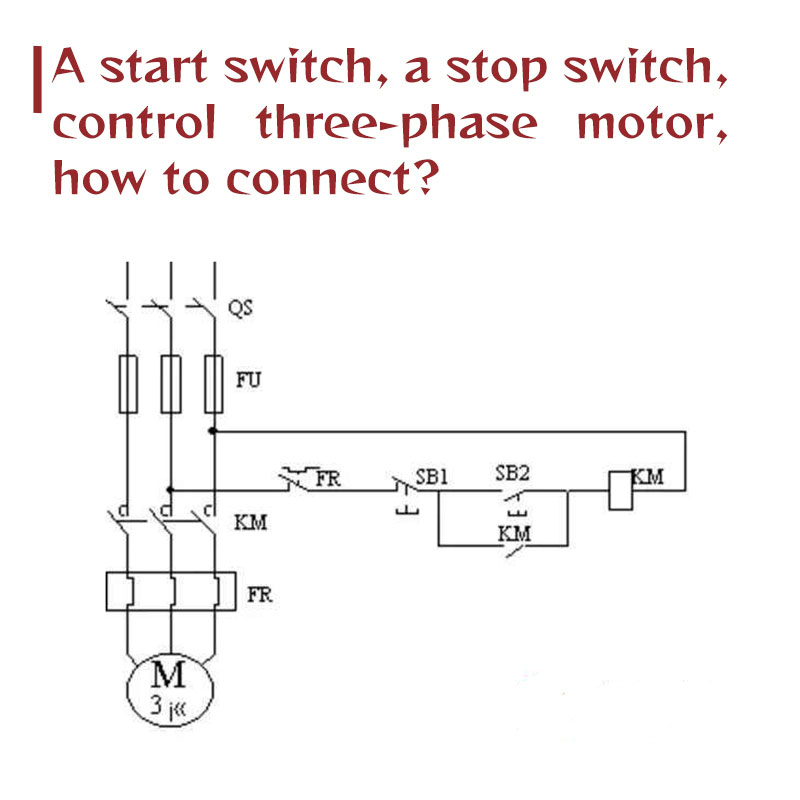 Um interruptor de partida, um interruptor de parada, controlar motor trifásica, como se conectar?