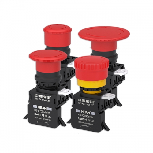 HBAN instalação rápida e interruptor de botão de parada 22MM 20A emergência ip65 normalmente fechado